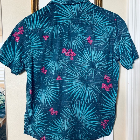 Billabong Boy’s Palm Print Shirt - Teal and Magenta - Picture 6 of 6